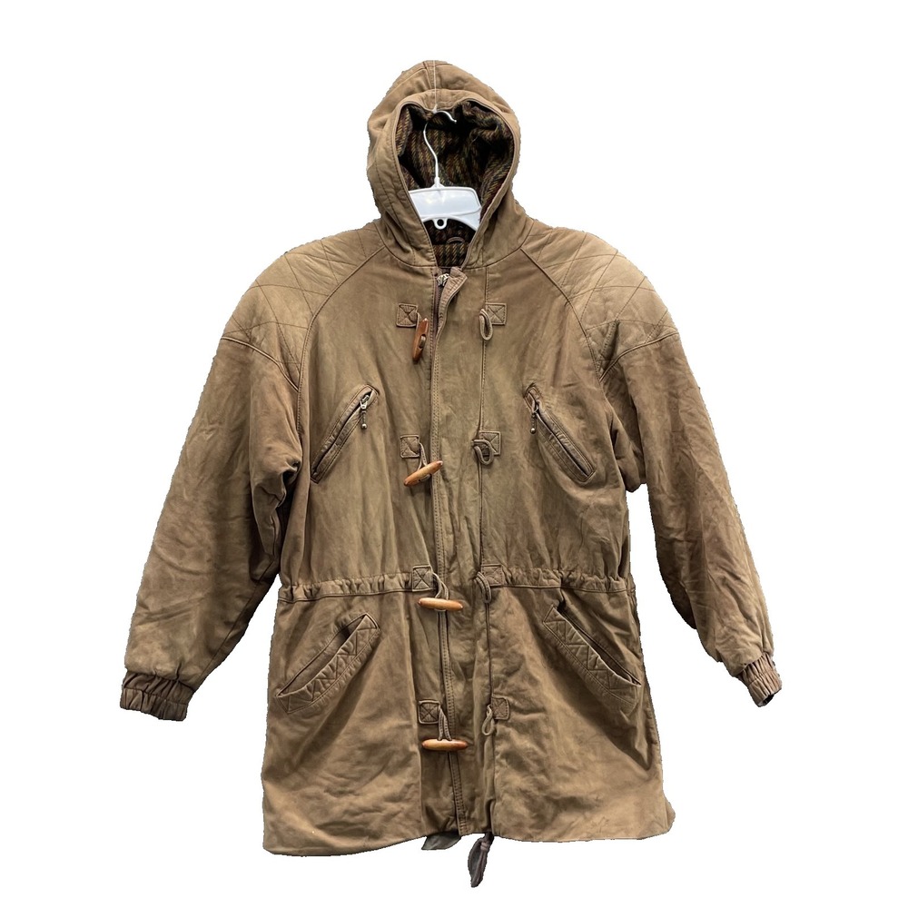 VTG G-III Leather Parka Jacket Women's Medium Outdoor 70s Workwear Boho Gorpcore
